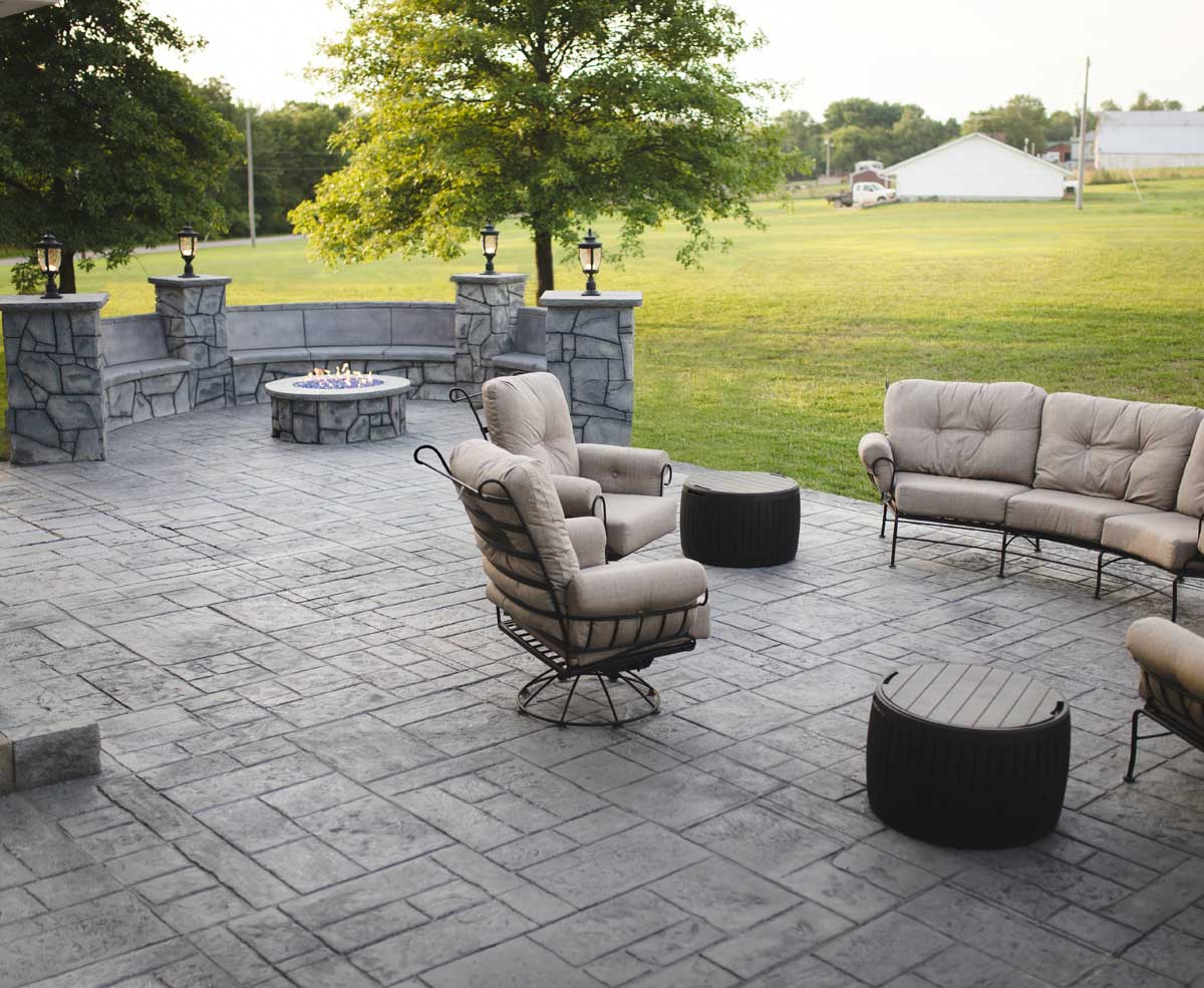 Stamped Concrete Backyard Patio